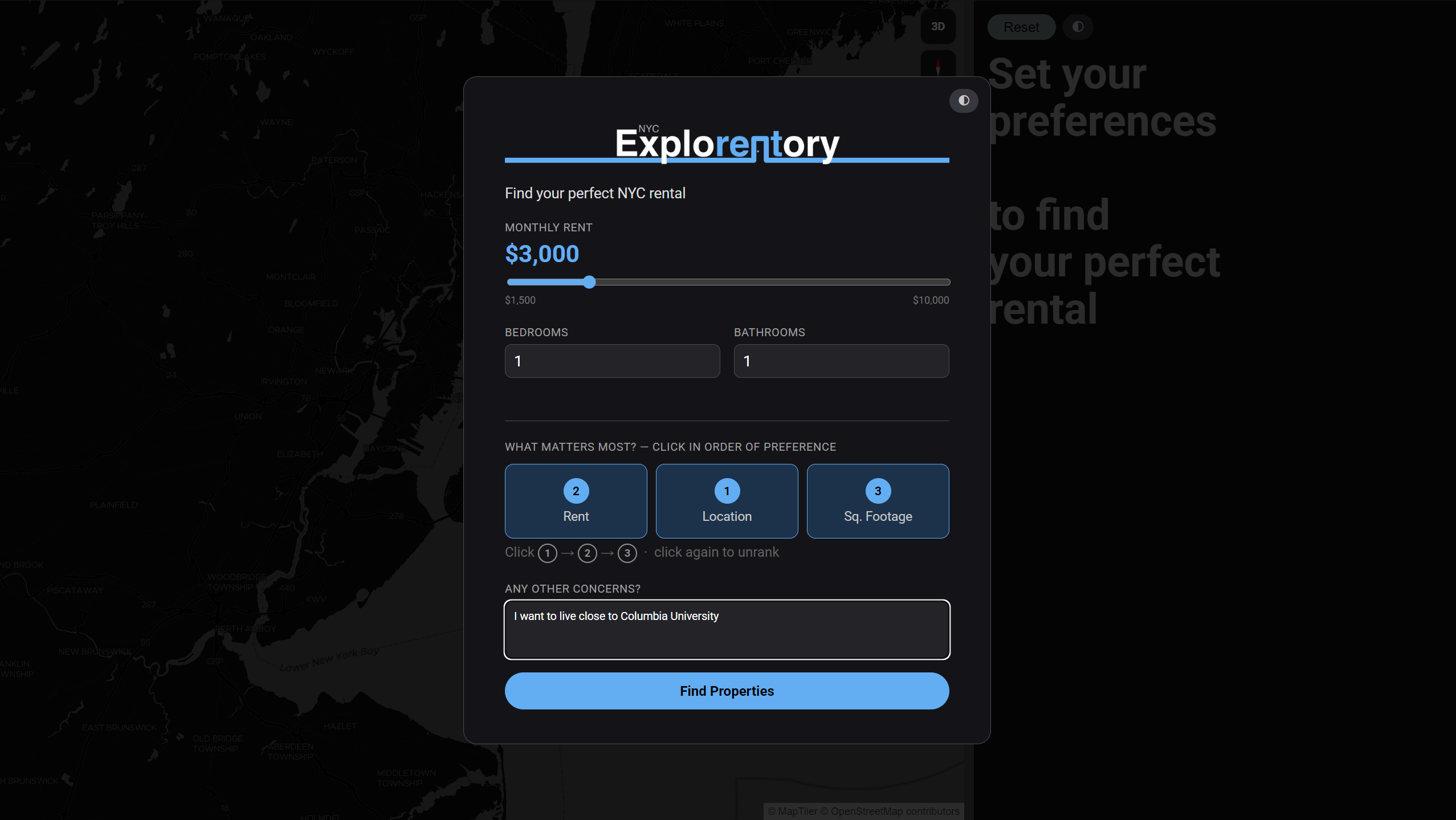 Step 1 &mdash; Preferences Modal