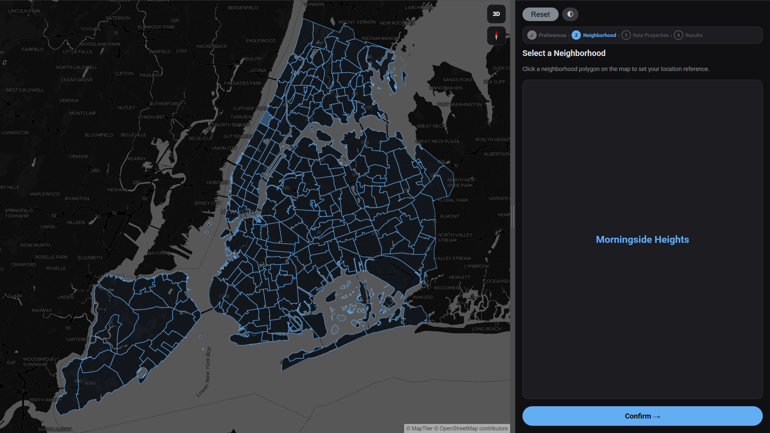 Step 2 &mdash; Neighborhood Selection Map