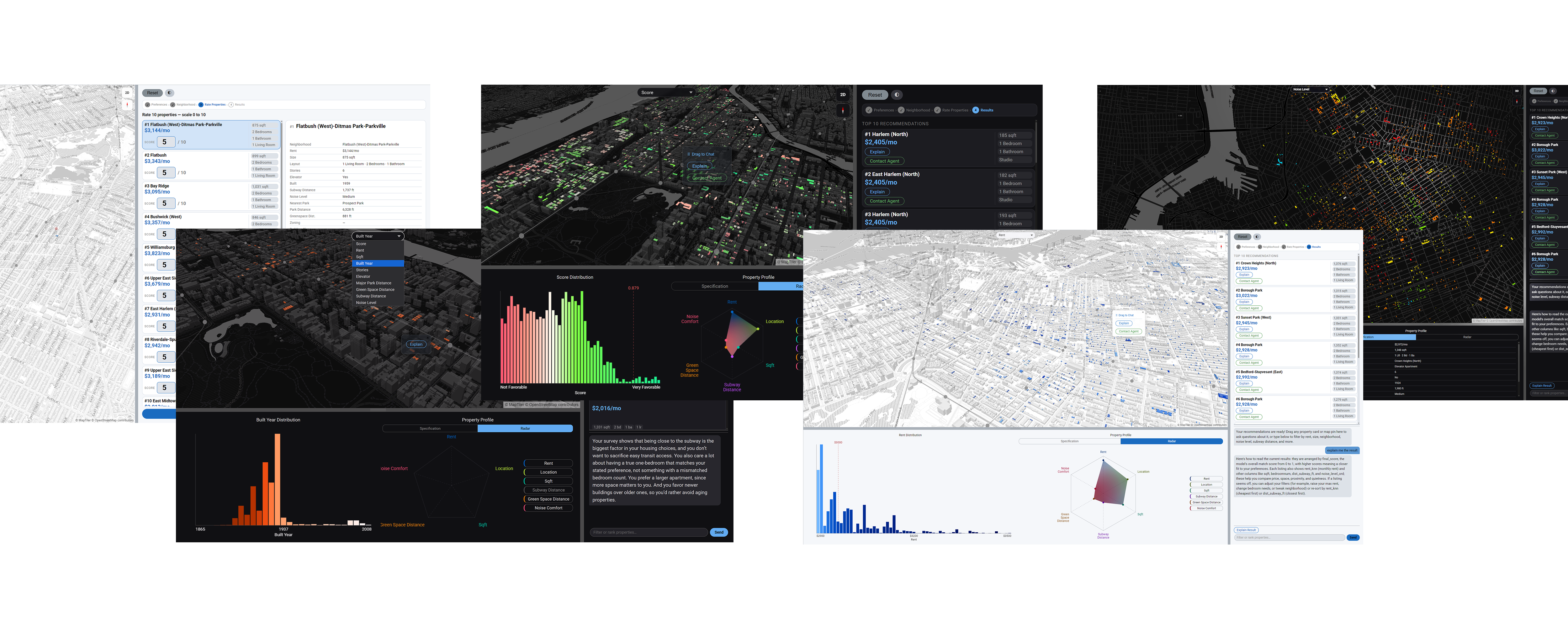 Explorentory rental-discovery platform with a live map and trade-off controls.