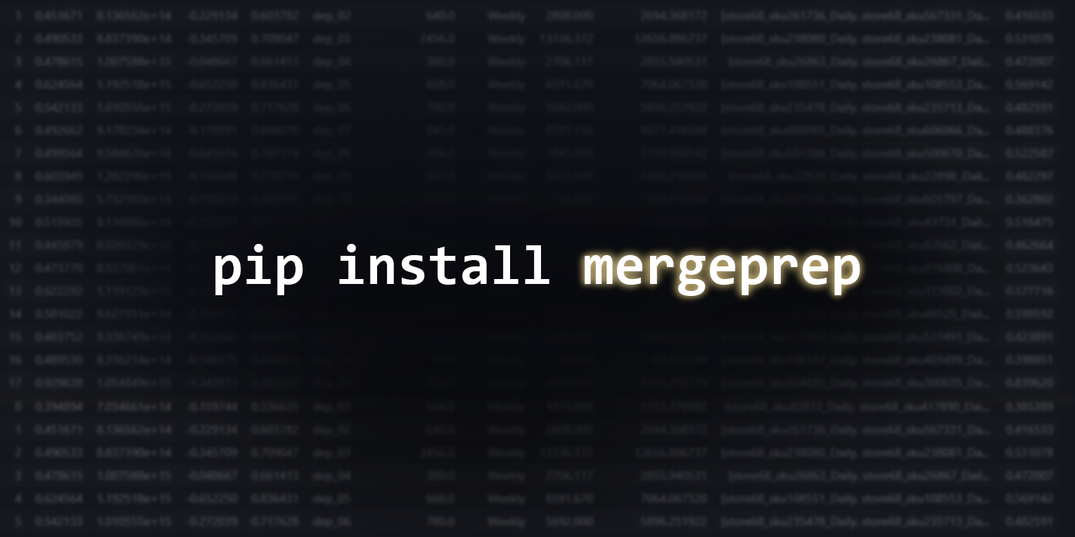 Mergeprep Python package diagram for reliable table merging