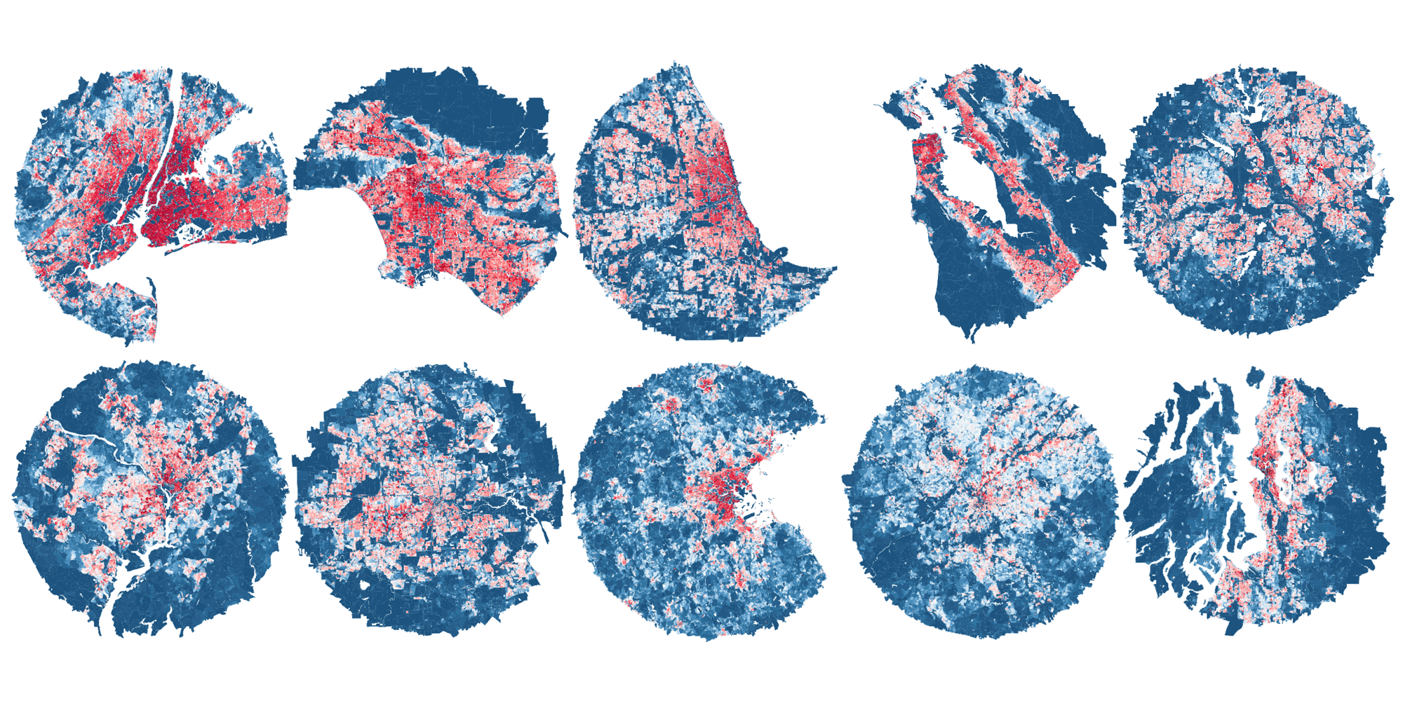 Street-block geometry analysis maps predicting urban characteristics