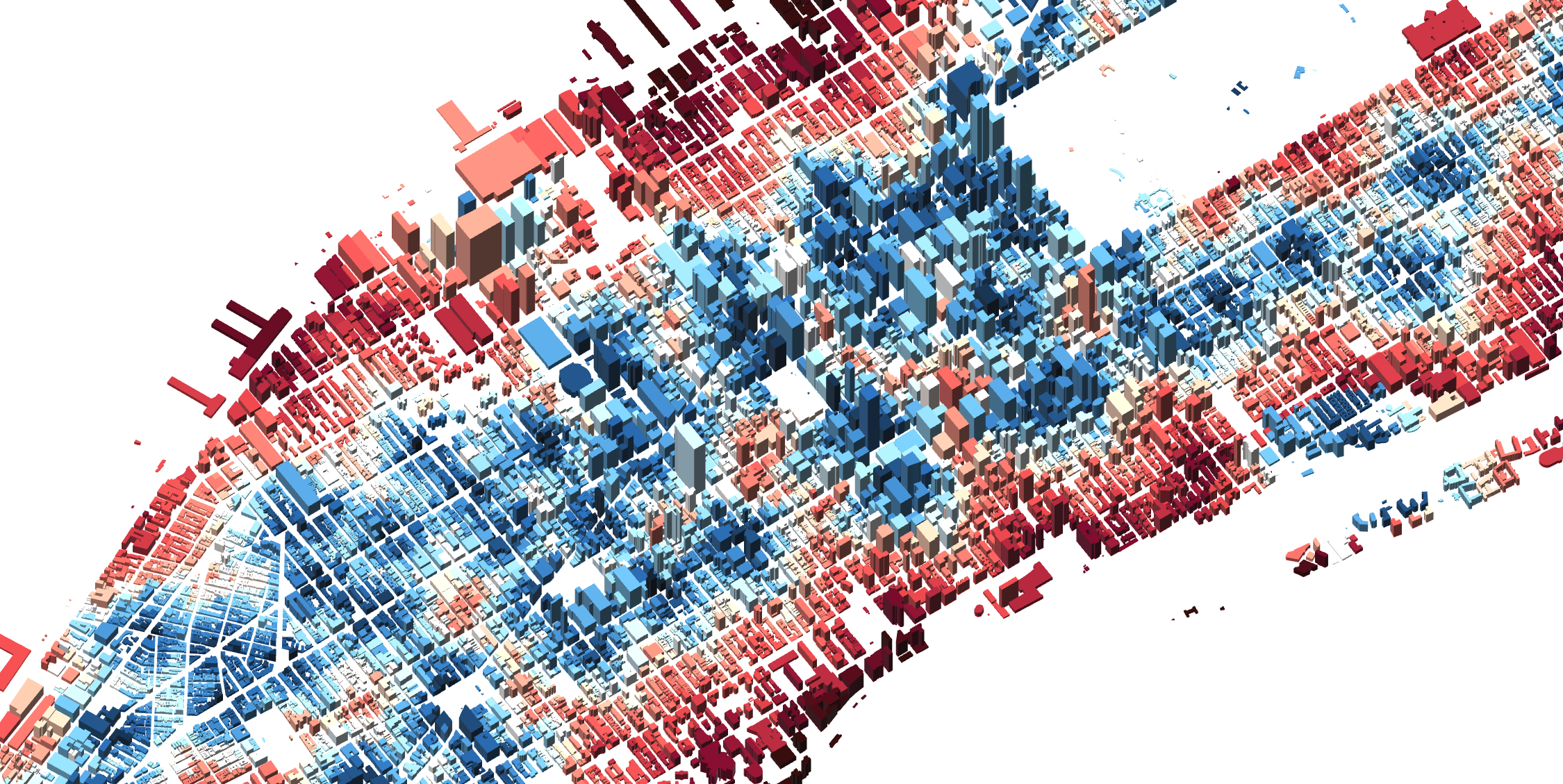 Midtown walking-time map.