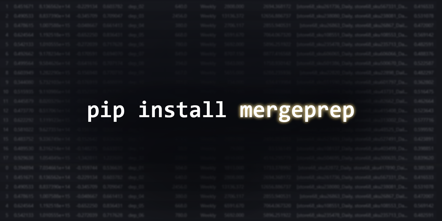 Terminal showing the command: pip install mergeprep.