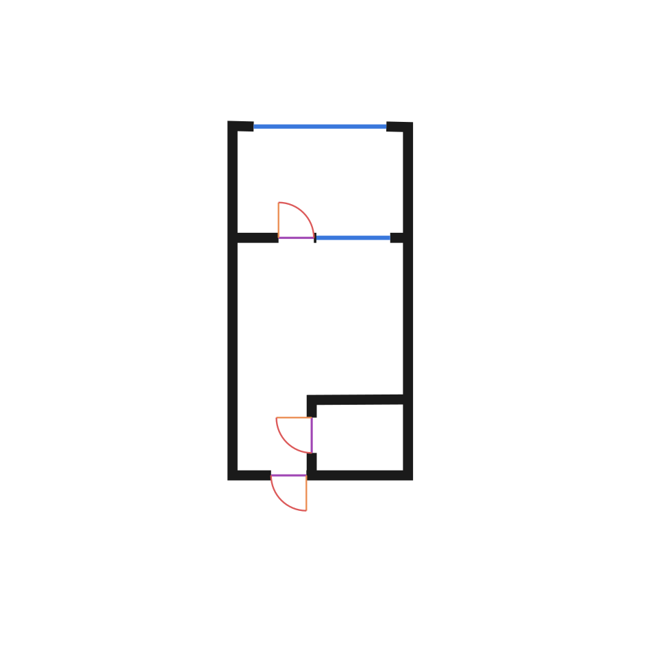 Final vector output showing buffered walls