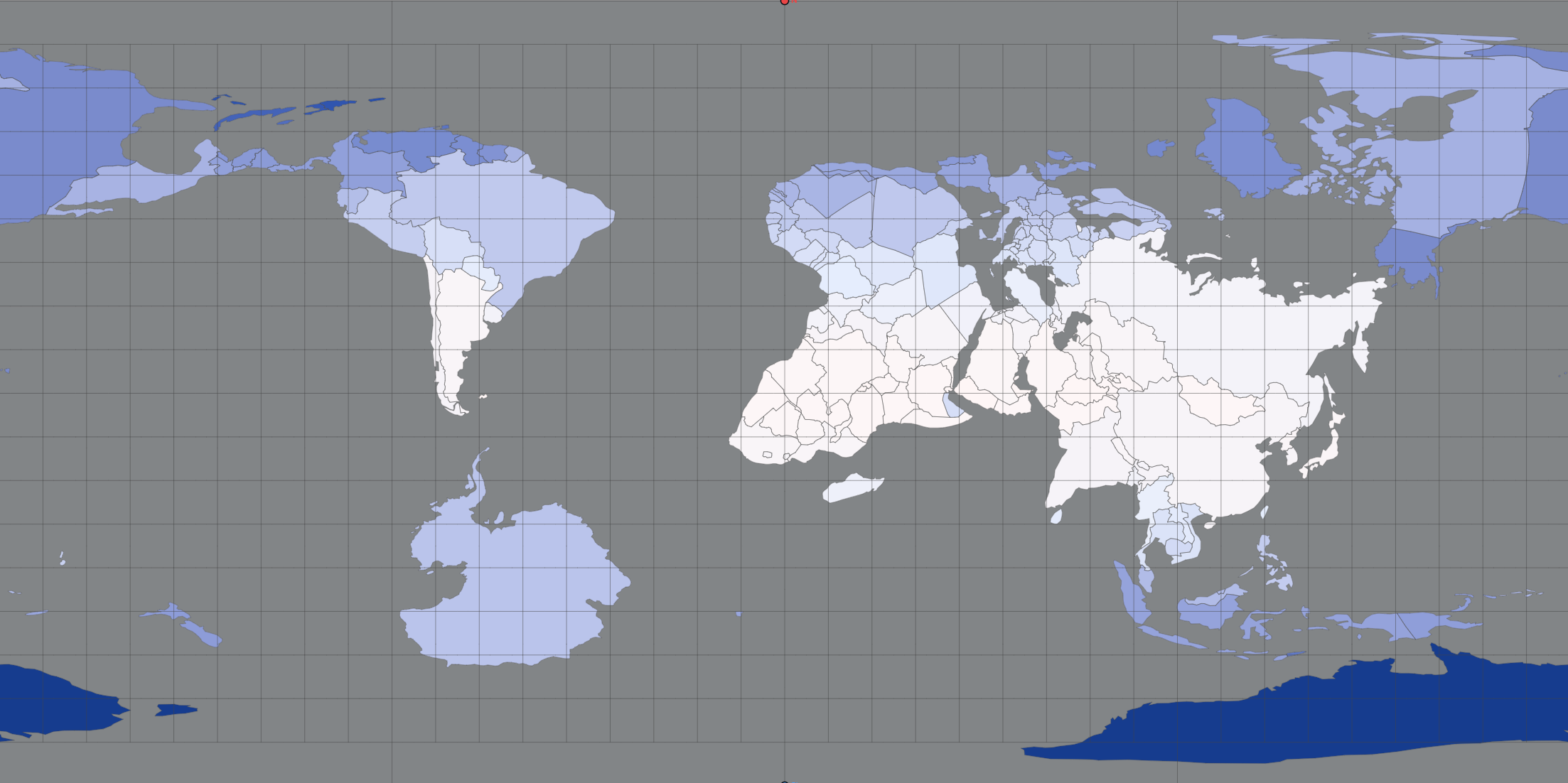 Equirectangular projection with redefined north pole