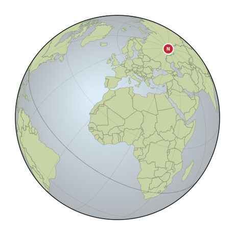 Globe with redefined north pole