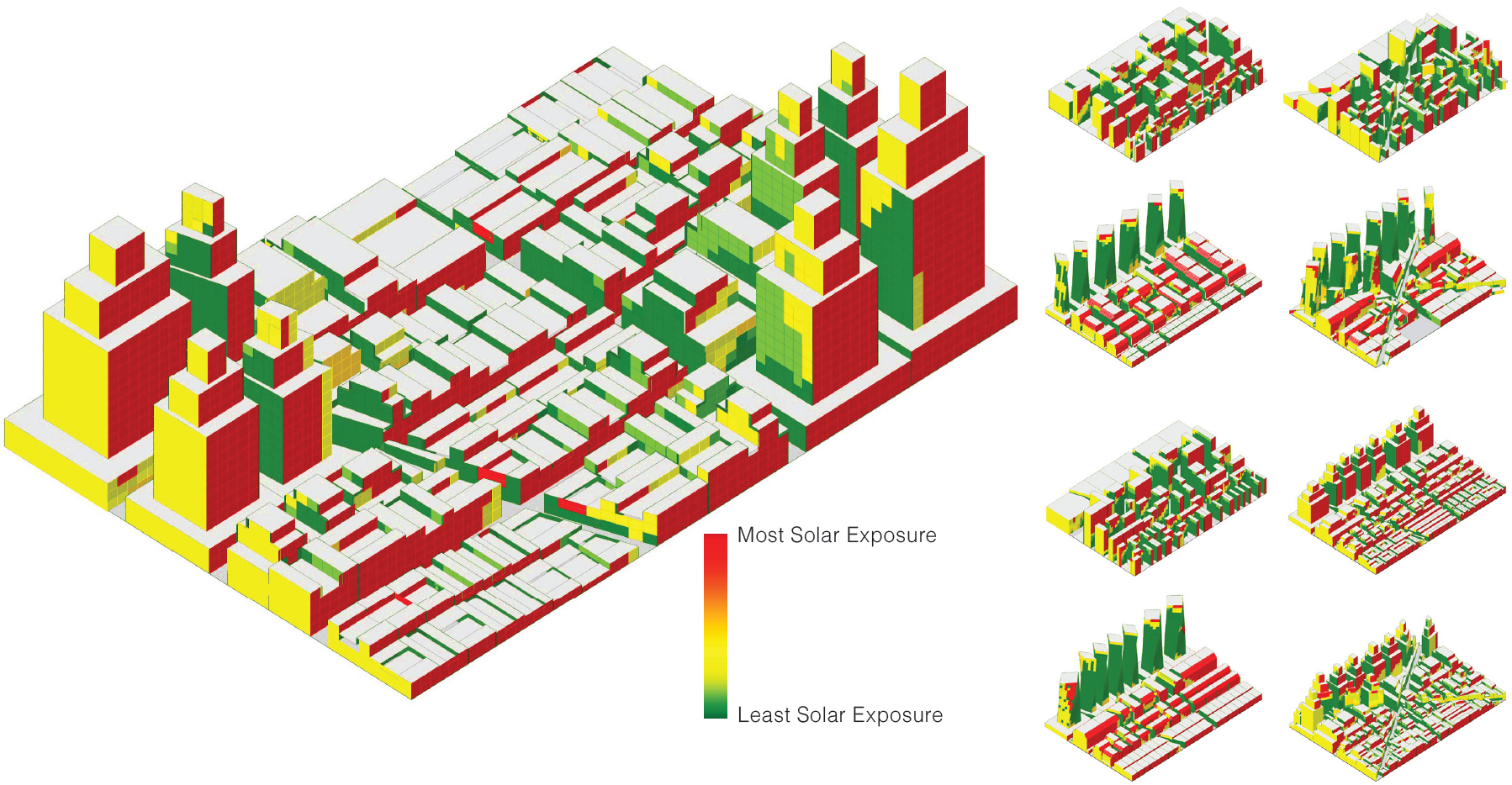 Grid of the generated city variations.